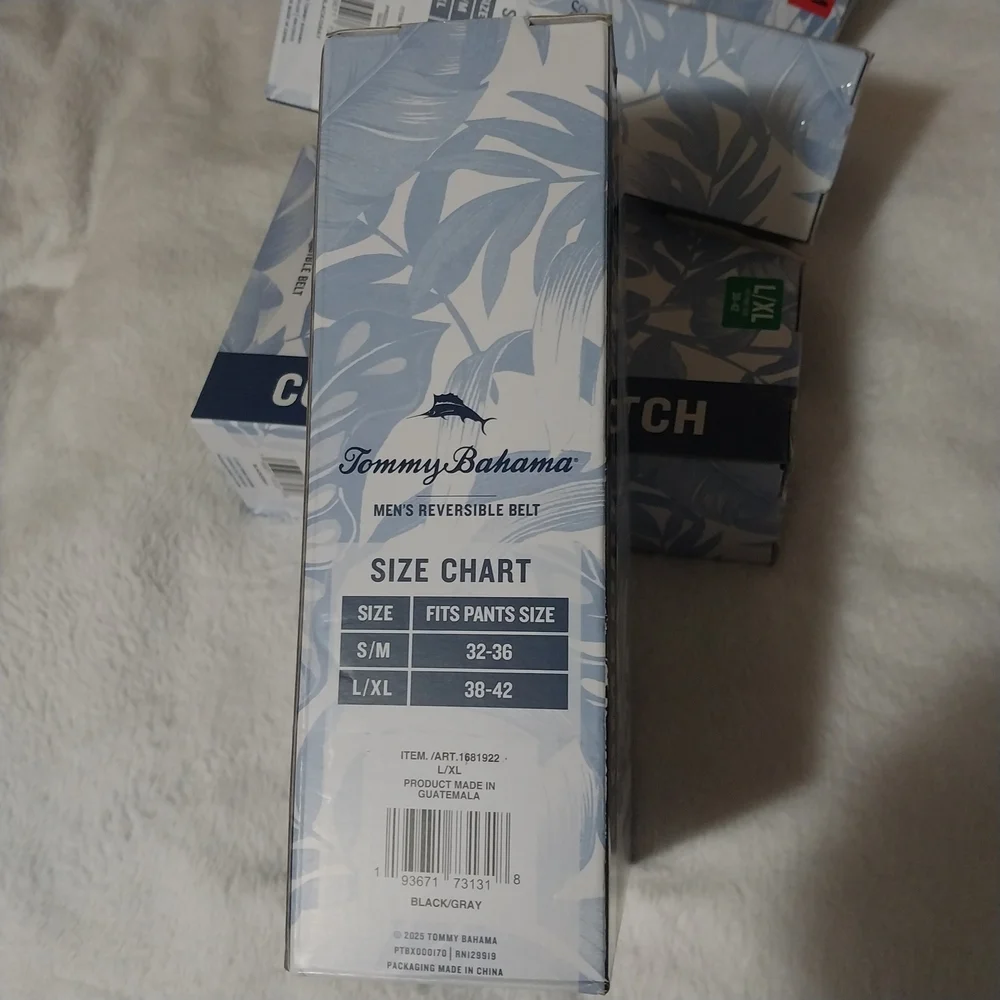 Tommy Bahama Men's Stretch Braided Reversible, Black and Gray Woven‎ Belt
